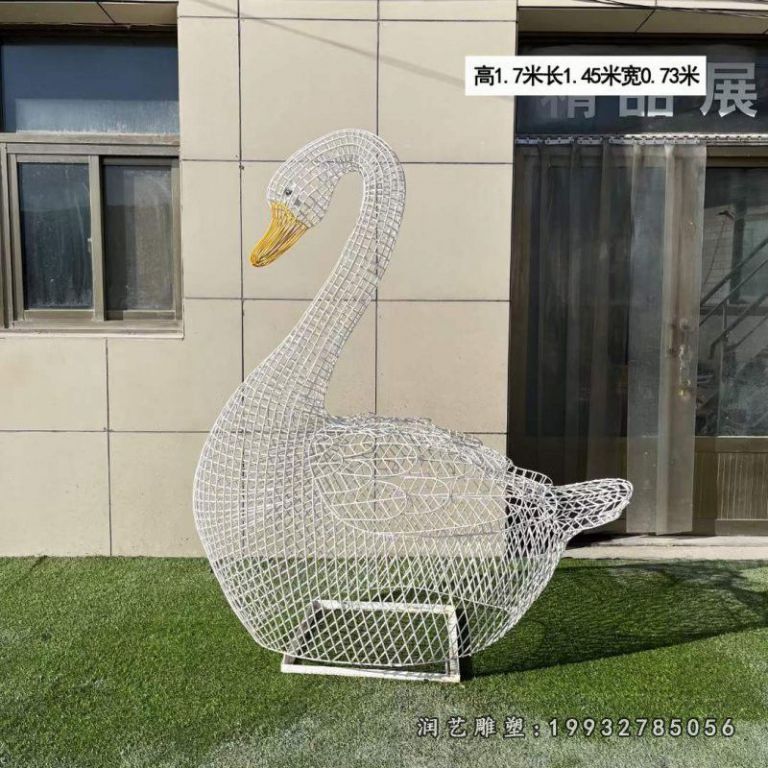 公司不锈钢天鹅雕塑