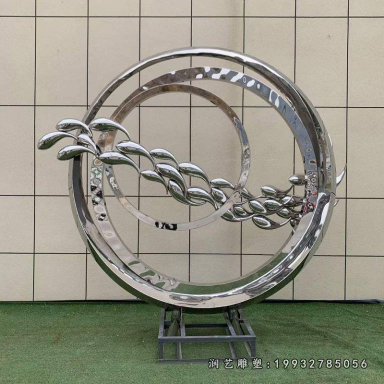 步行街不锈钢动物鱼雕塑