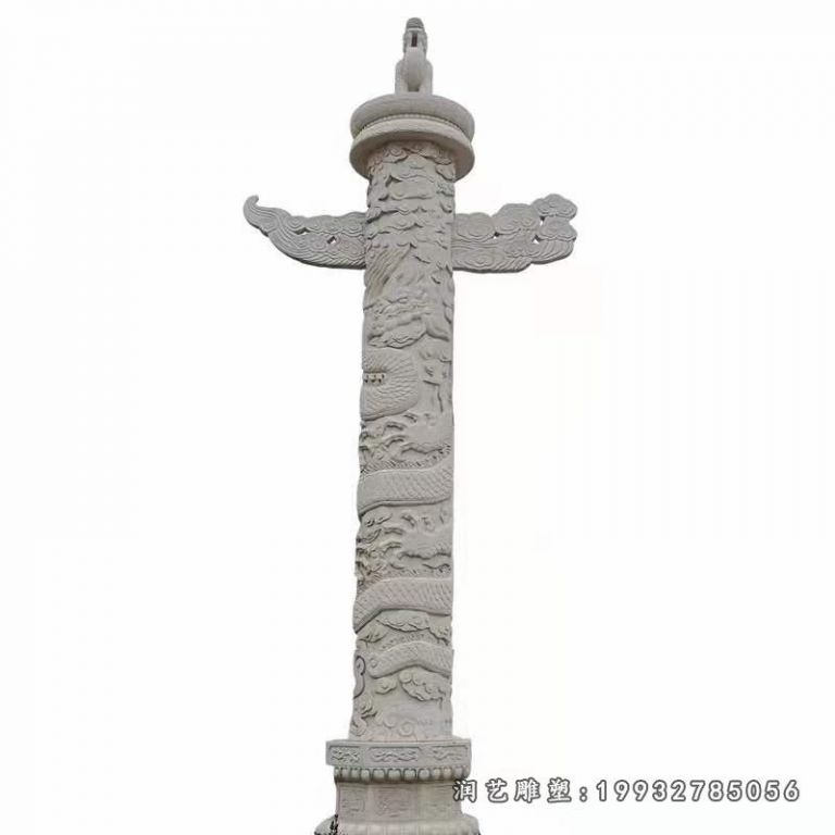 步行街景观龙柱石雕