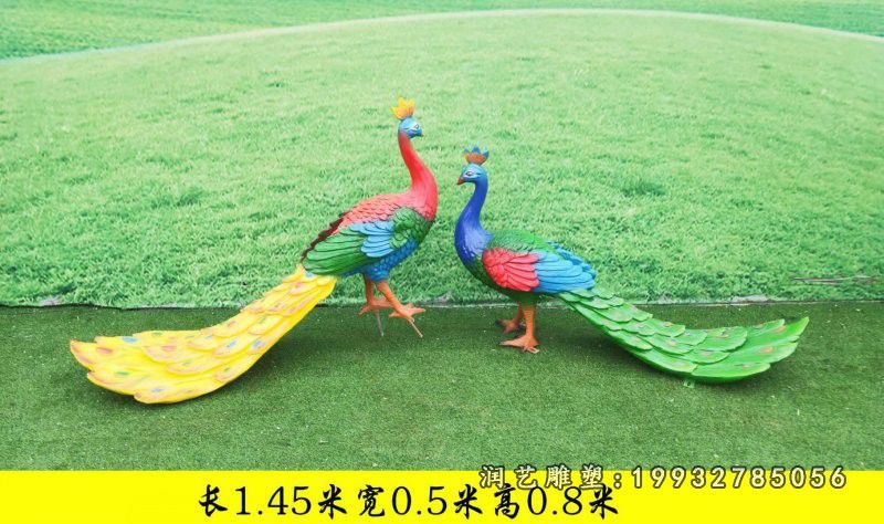 景区玻璃钢孔雀雕塑