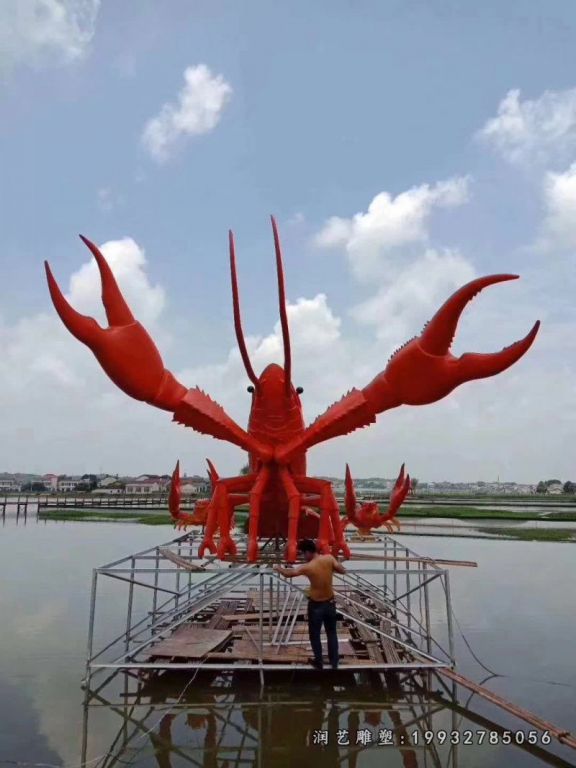 公司玻璃钢龙虾雕塑