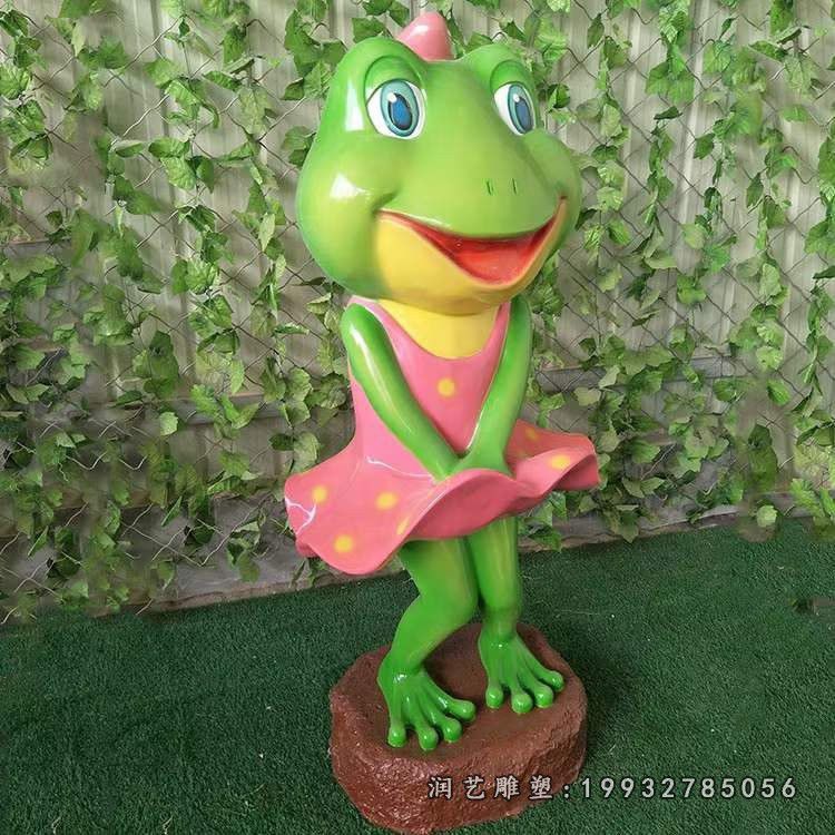 学校玻璃钢青蛙雕塑