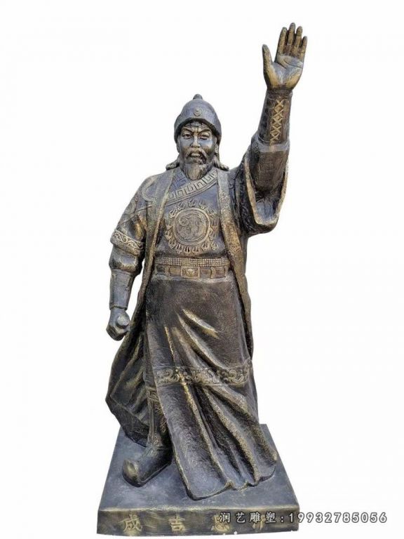 庭院成吉思汗铜雕