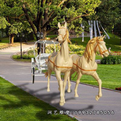玻璃钢马车雕塑