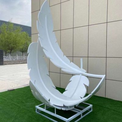 学校不锈钢羽毛雕塑