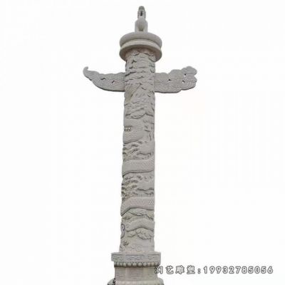 步行街景观龙柱石雕